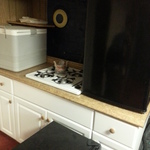 gas range with countertop
