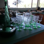 1950's green stemware