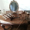 library table, Steuben glass