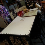 black & white painted table