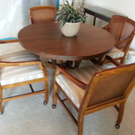 table & rolling chairs