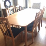 blonde wood dining table