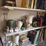 vintage pottery & books