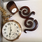 Hamilton RR watch & wood jewelry