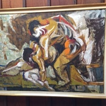 signed mid century oil on canvas