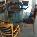 modern glass table & 8 chairs