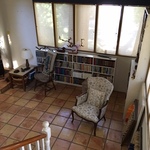 downstairs books and furniture