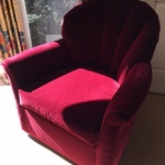red upholstered chair