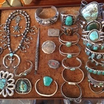 vintage turquoise Native American cuffs