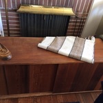 teak record cabinet