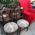 vintage and contemporary chairs