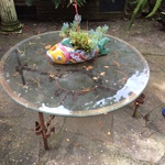 glass garden table