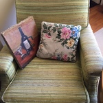 green chair & artwork