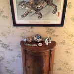 small furniture piece & tiger print