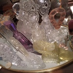 glass vanity set