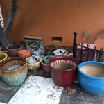 colorful clay pots