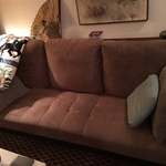 Brown leather sofa