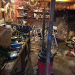 tool area with dinghy
