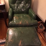 vintage green leather chair