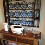 great blue and white export plates