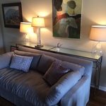 Piedmont Living Room Couch With Abstract Art
